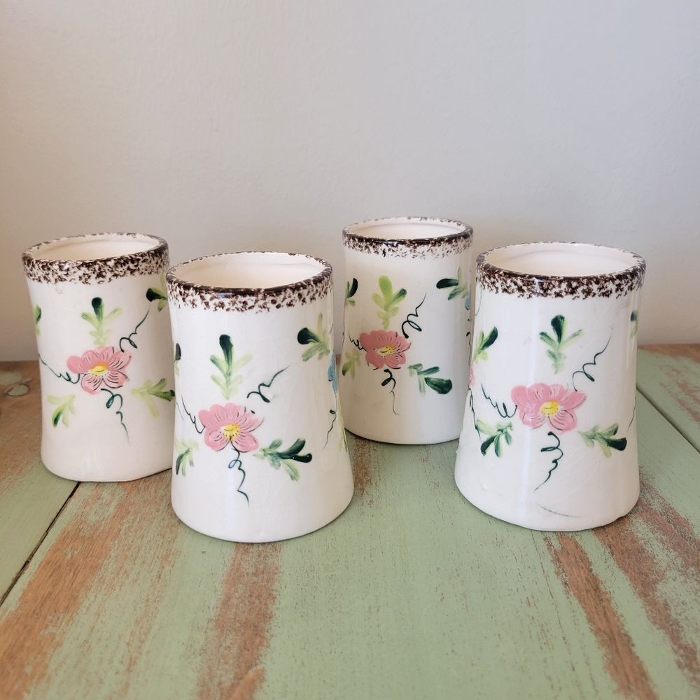Dutch Folk Art Ceramic Cups • Hand-Painted Japan (Set of 4) 🌸 - Picture 4 of 11
